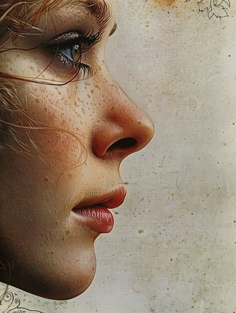 Ethereal Freckled Portrait Study - Image 1