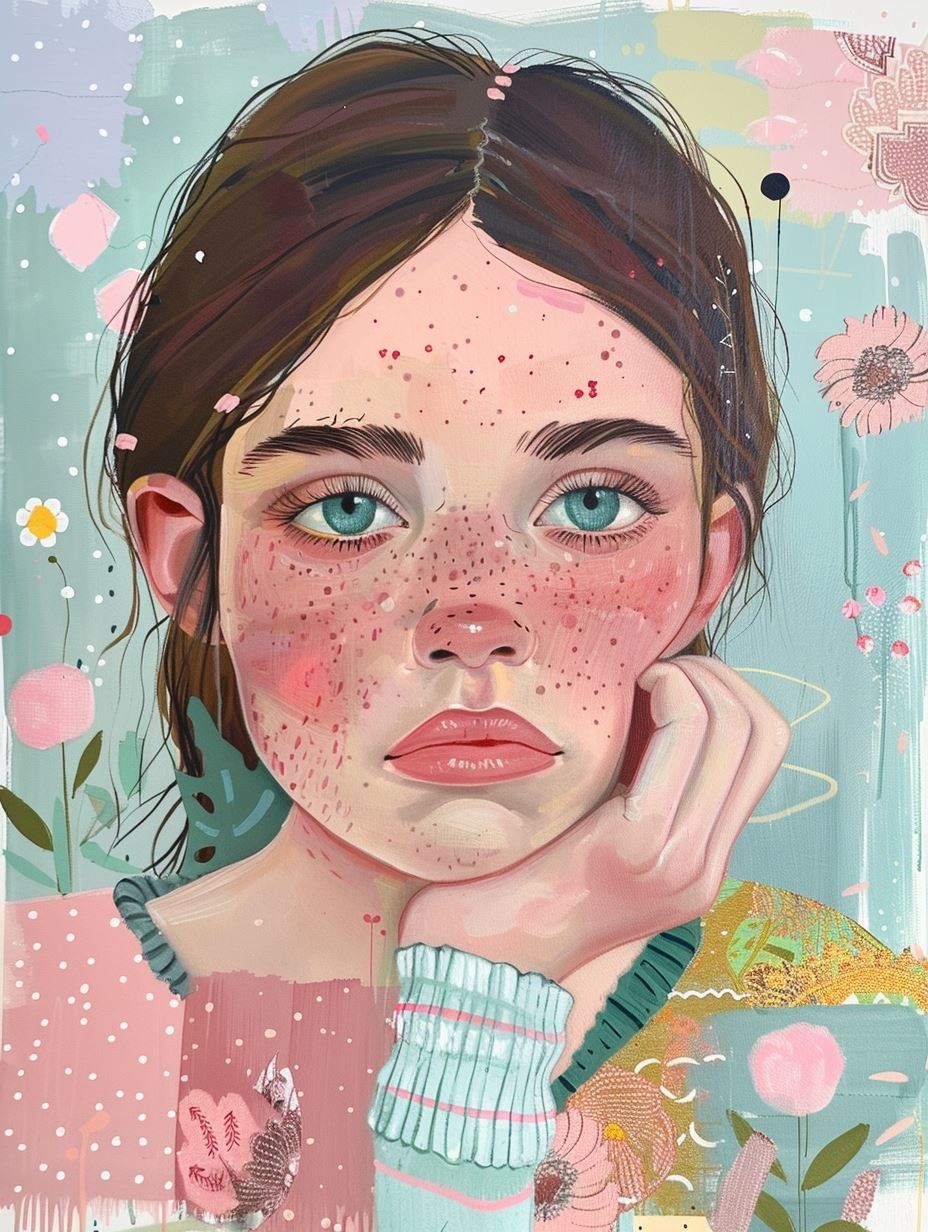 Floral Dream Pastel Portrait - Image 3