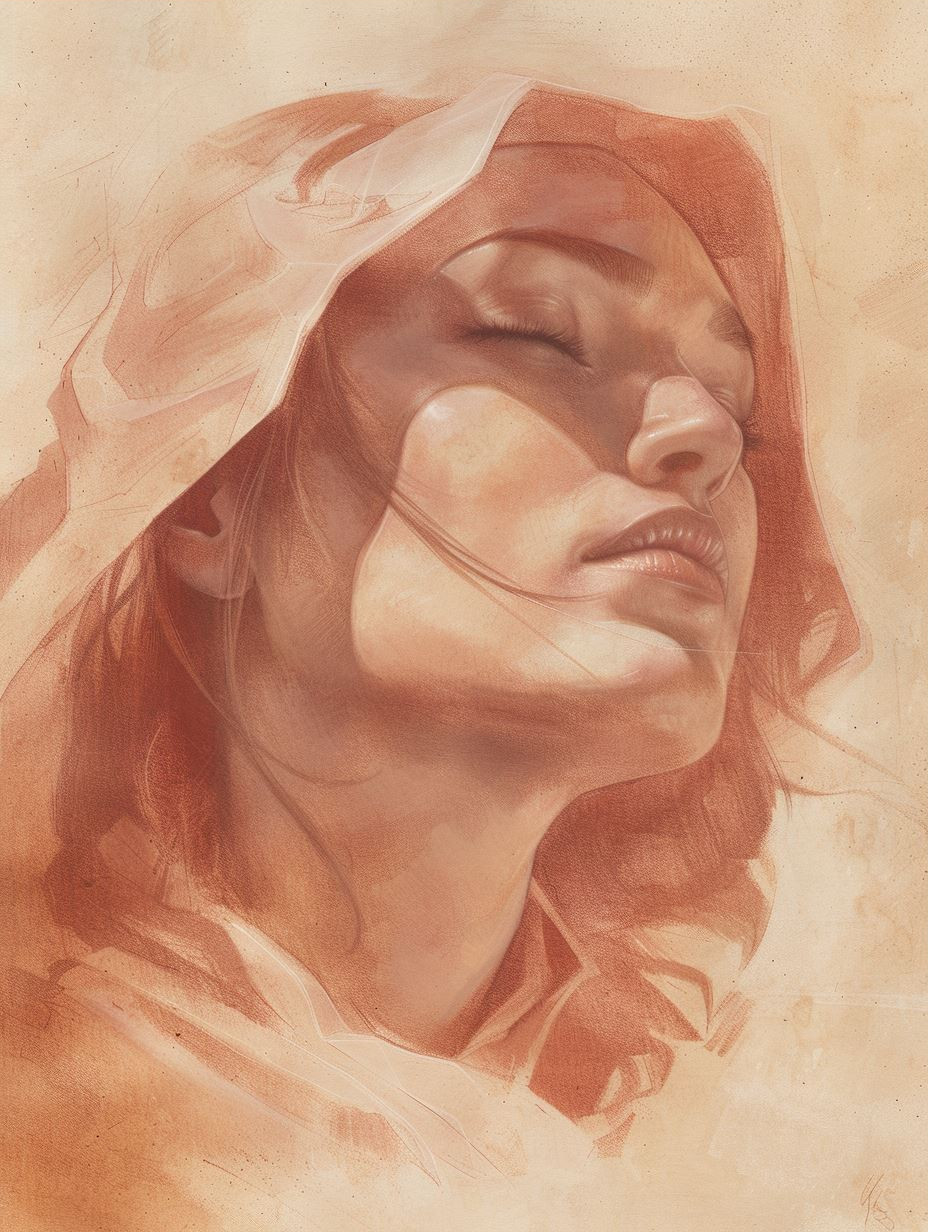 Ethereal Sanguine Portrait Studies - Image 3