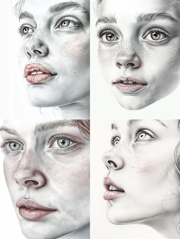 Ethereal Gazes in Hyper-Realistic Pencil