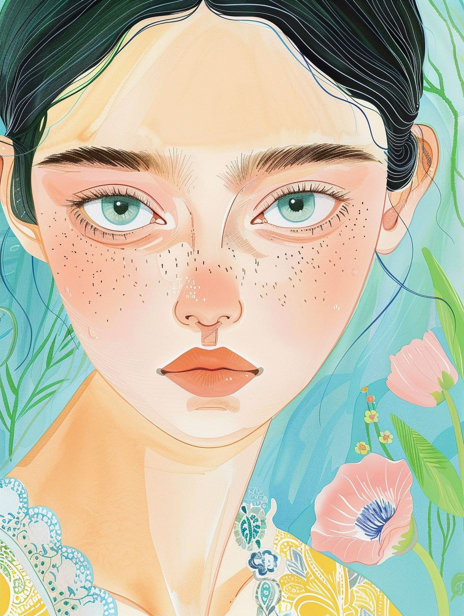 Ethereal Pastel Floral Portrait - Image 2