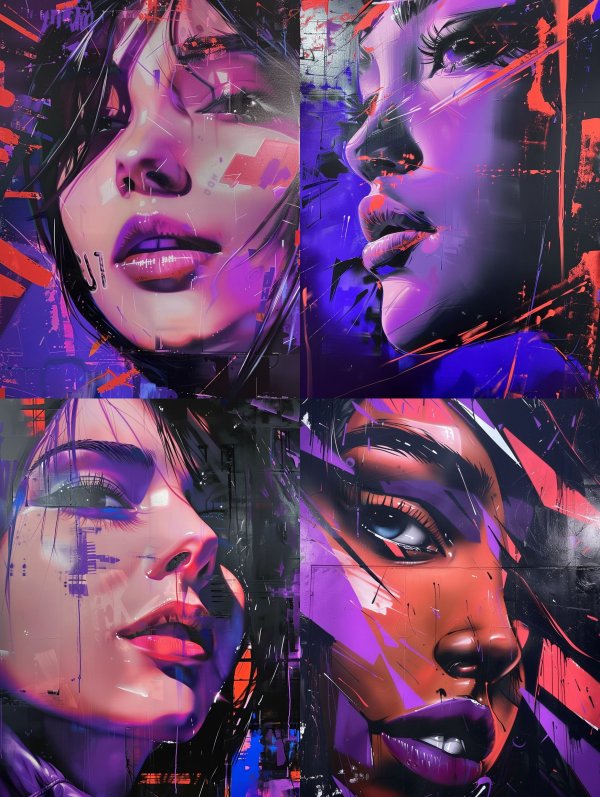 Neon Noir Digital Portraits