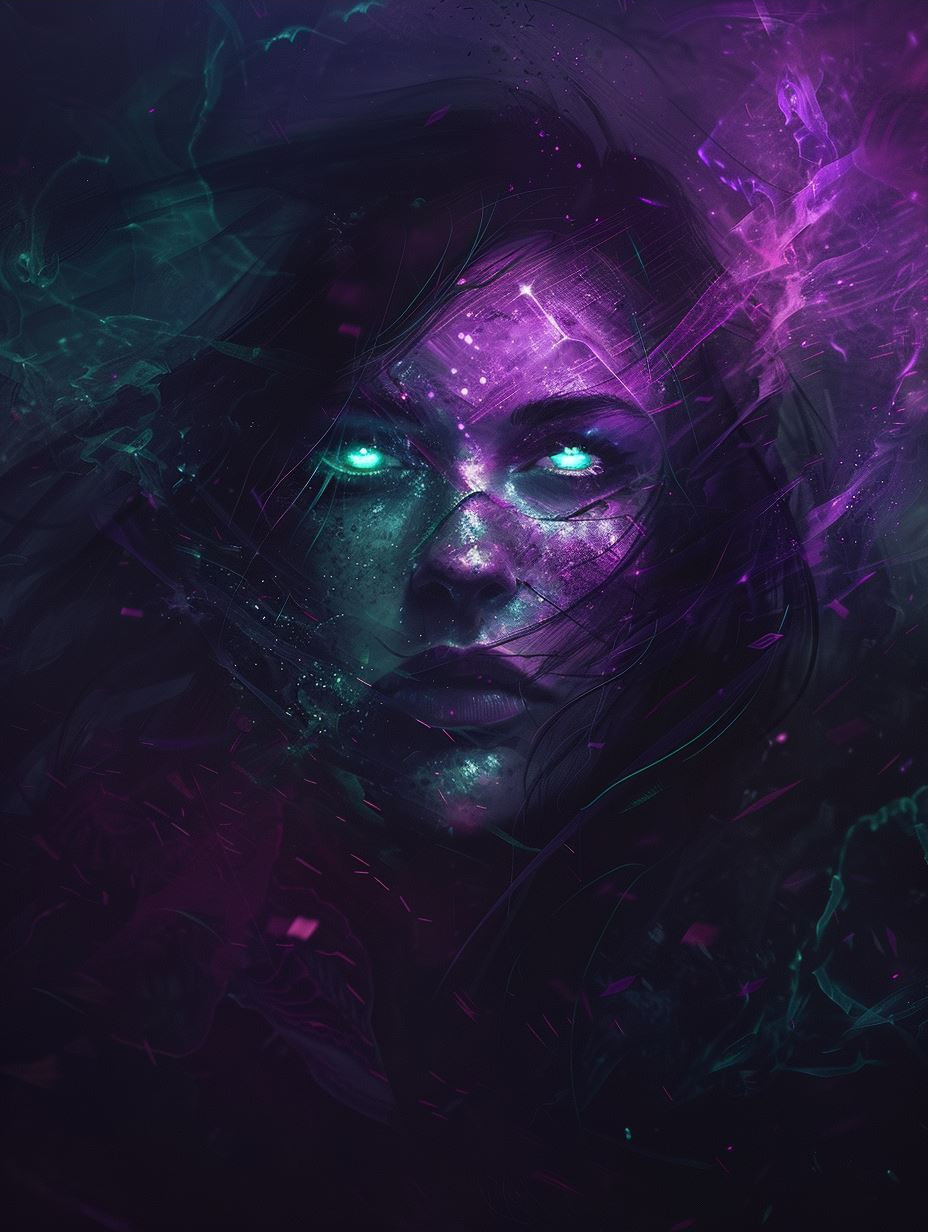 Ethereal Neon Cosmic Portraits - Image 3