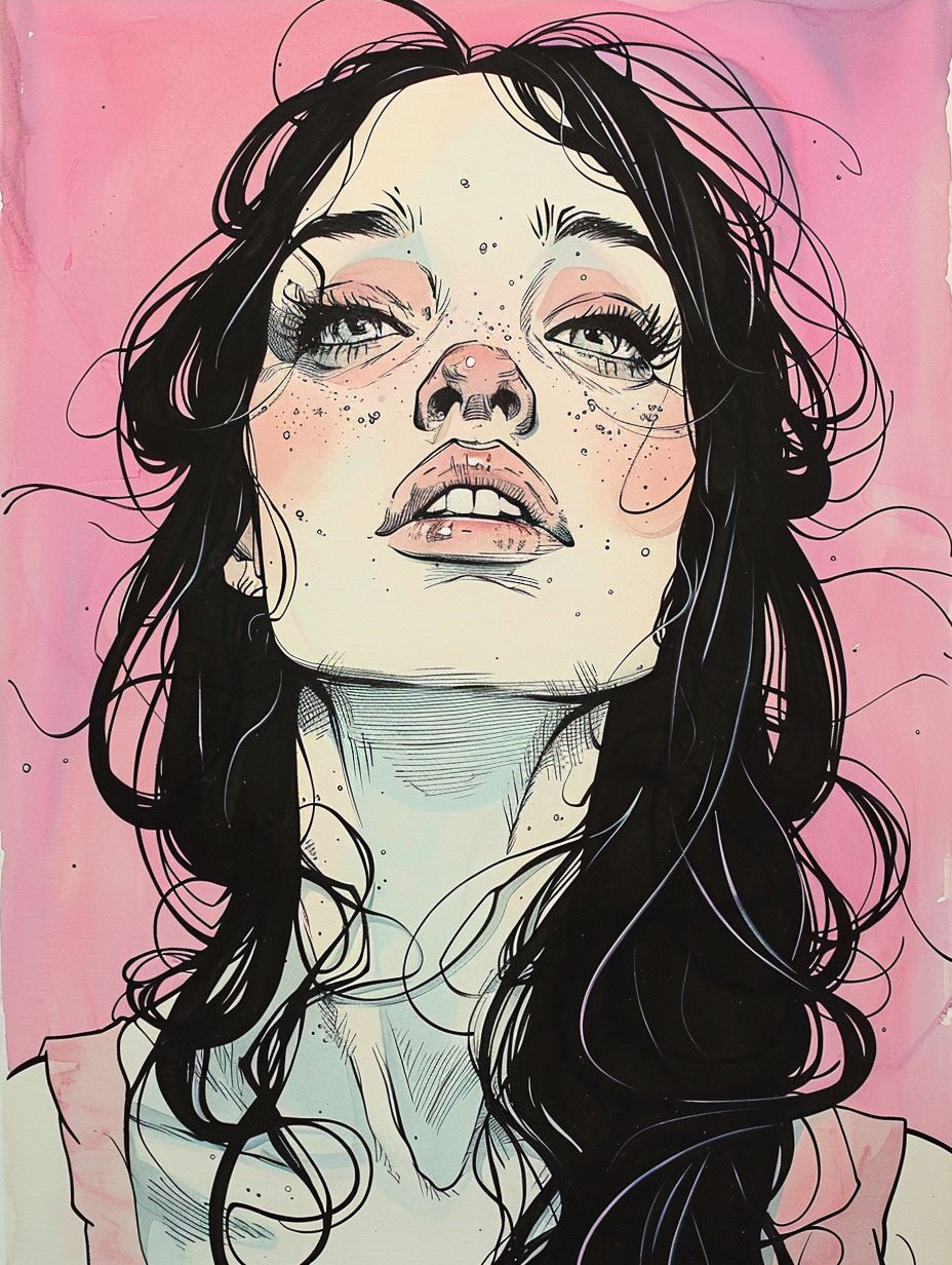 Ethereal Melancholy in Pink Ink - Image 4