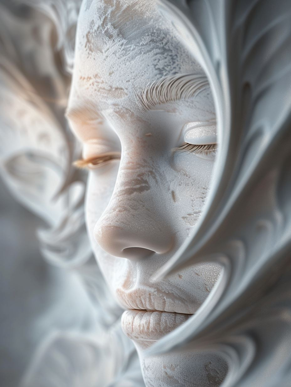 Ethereal Dreams in White Marble - Image 1