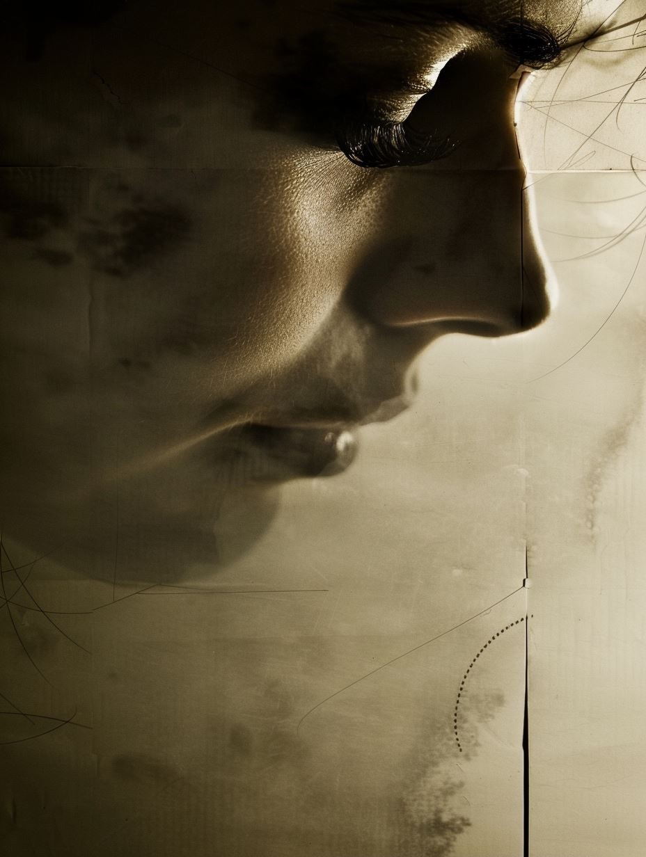 Sepia Shadow Portrait - Image 1