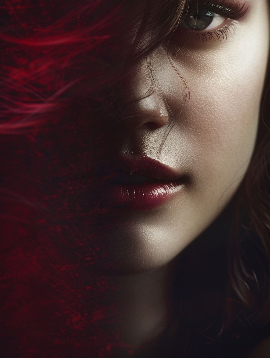 Crimson Shadow Ethereal Portrait - Image 4