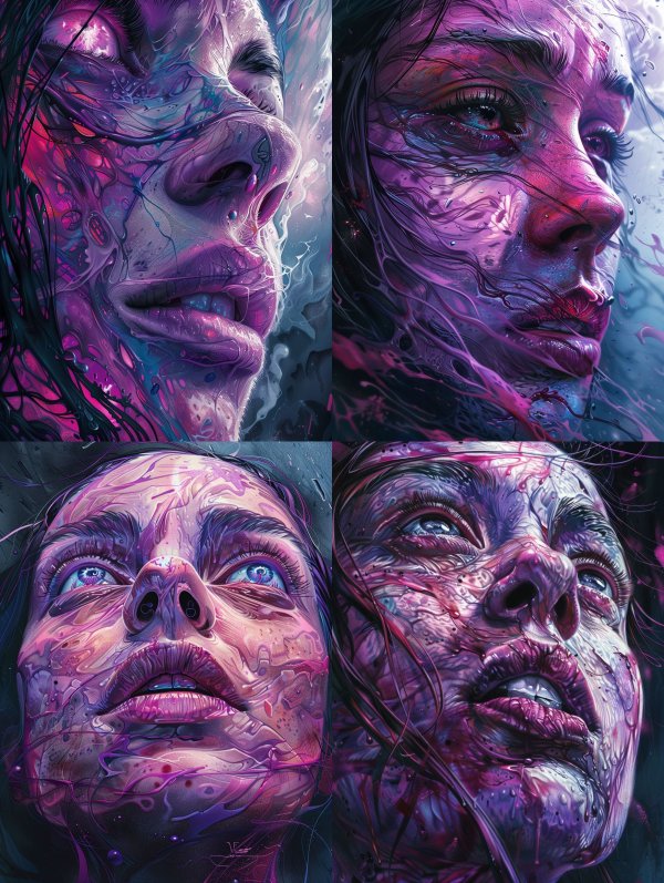 Neon Ethereal Cybernetic Portraits