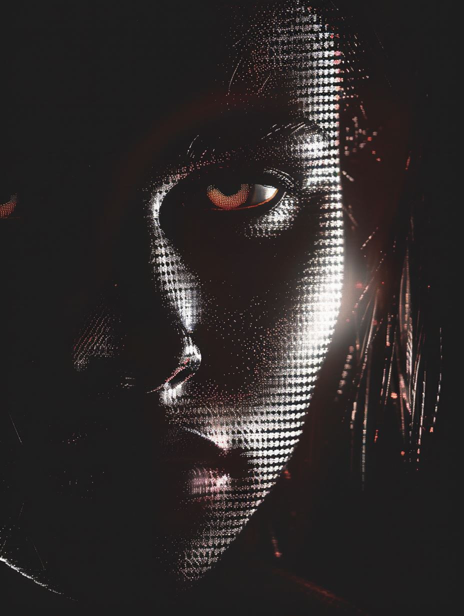 Digital Soul in Neon Grid - Image 1