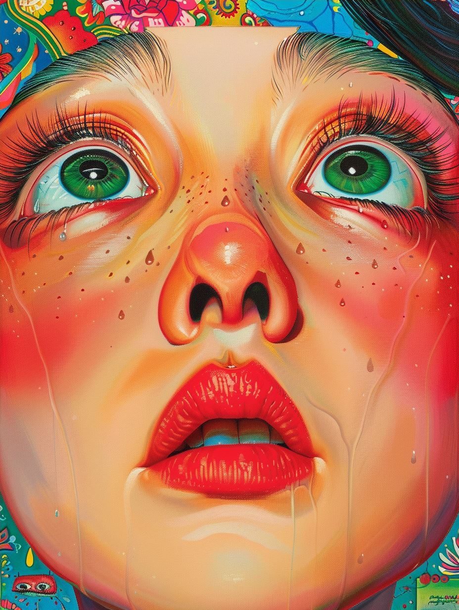 Vibrant Neon Psychedelic Portrait - Image 4