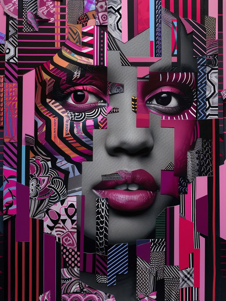 Geometric Soul: Abstract Portrait Collage - Image 1