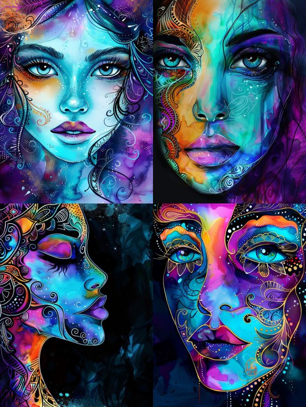 Vibrant Neon Ethereal Portraits