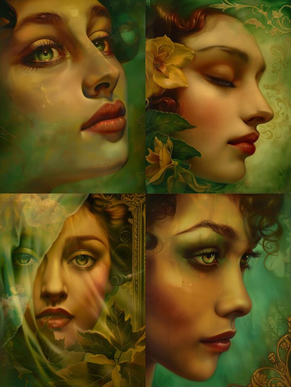 Ethereal Portraits in Verdant Hues