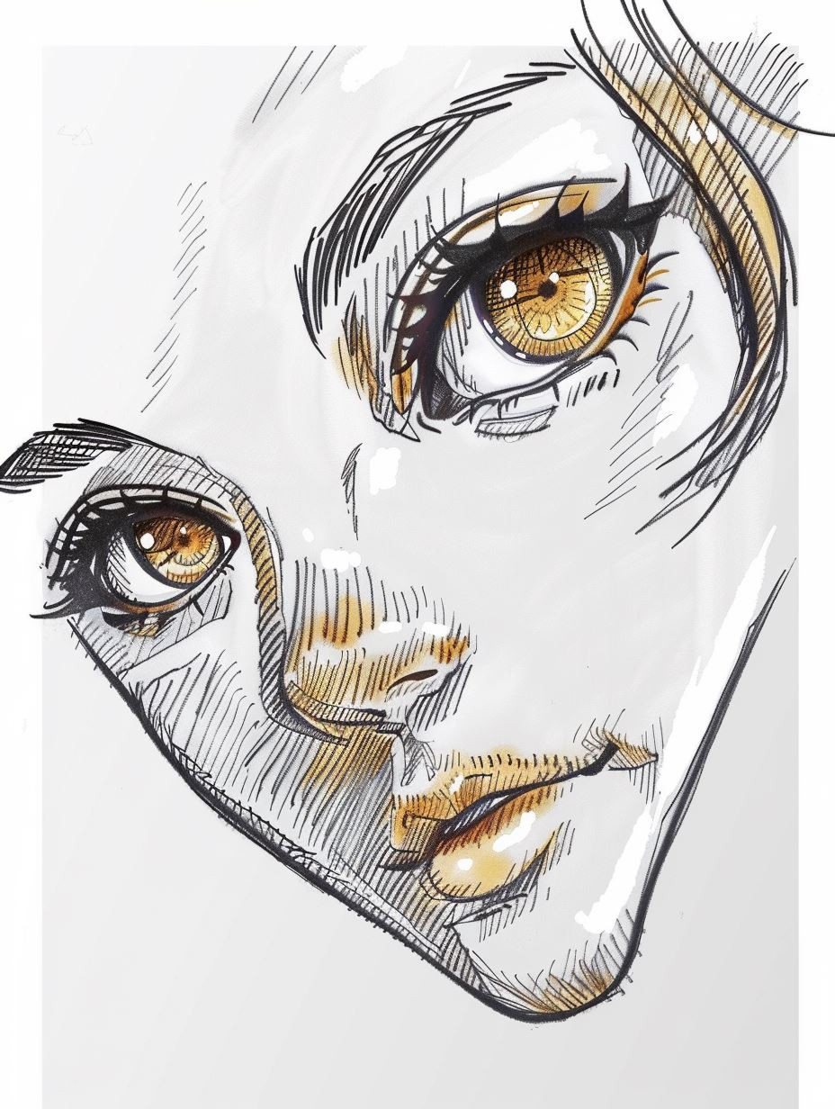 Ethereal Ink and Amber Gaze - Image 4