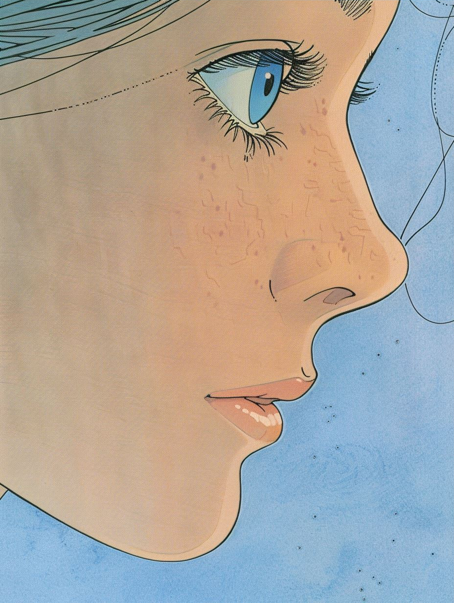 Vintage Comic Portrait with Freckles - Image 3