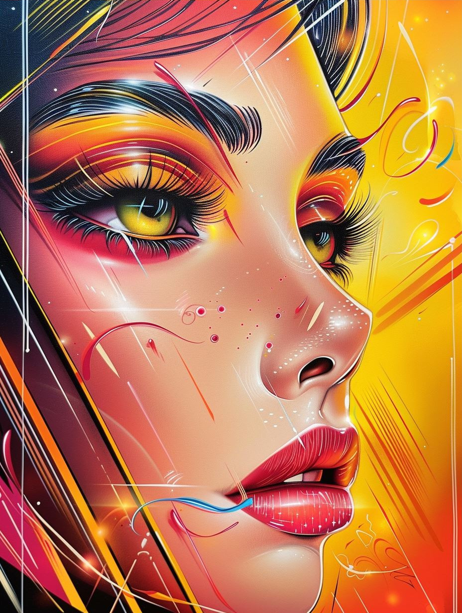 Neon Cybernetic Portrait Glow - Image 3