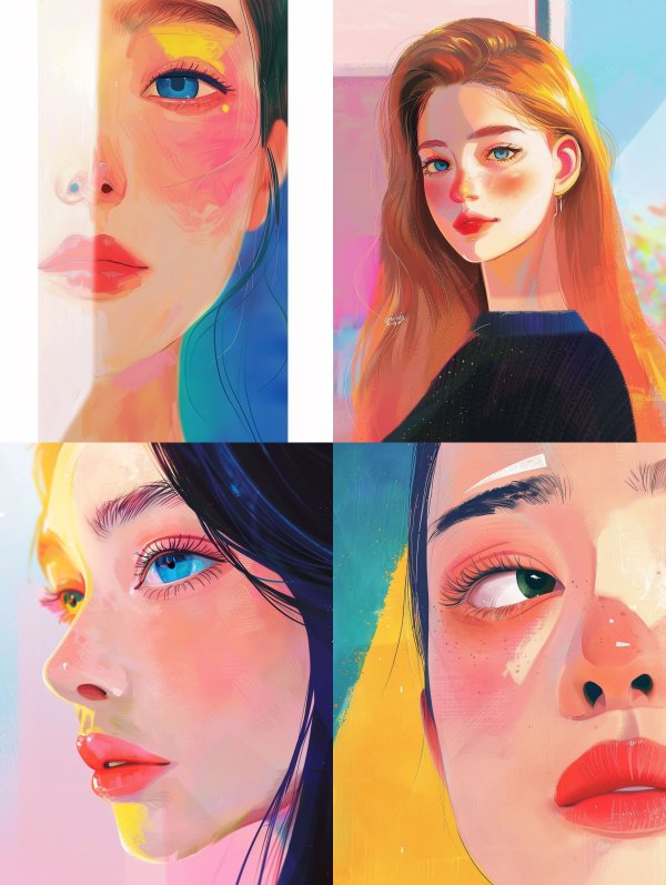 Vibrant Visions of Feminine Beauty