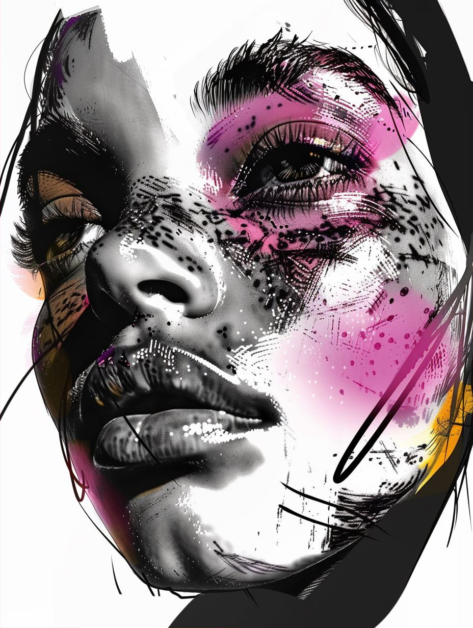 Neon Visions: Abstract Female Portraits - Image 2