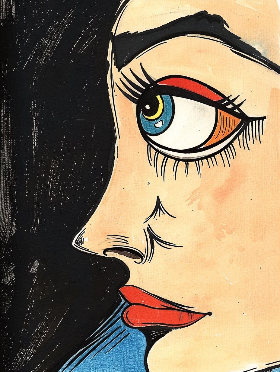 Bold Ink Expressionist Portrait - Image 3