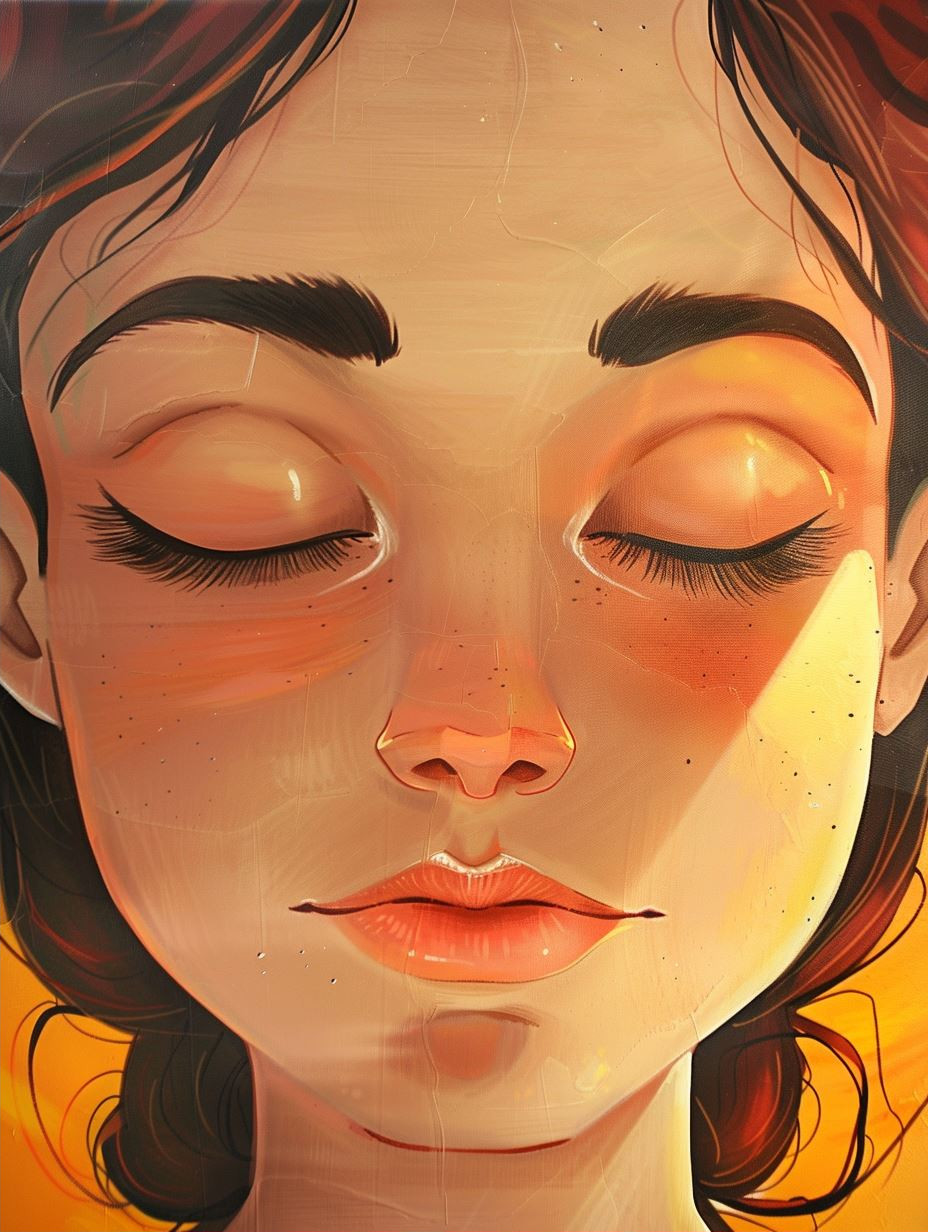 Golden Glow Digital Portrait Study - Image 2