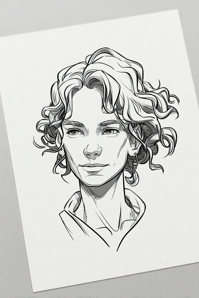Ink Contour Portrait