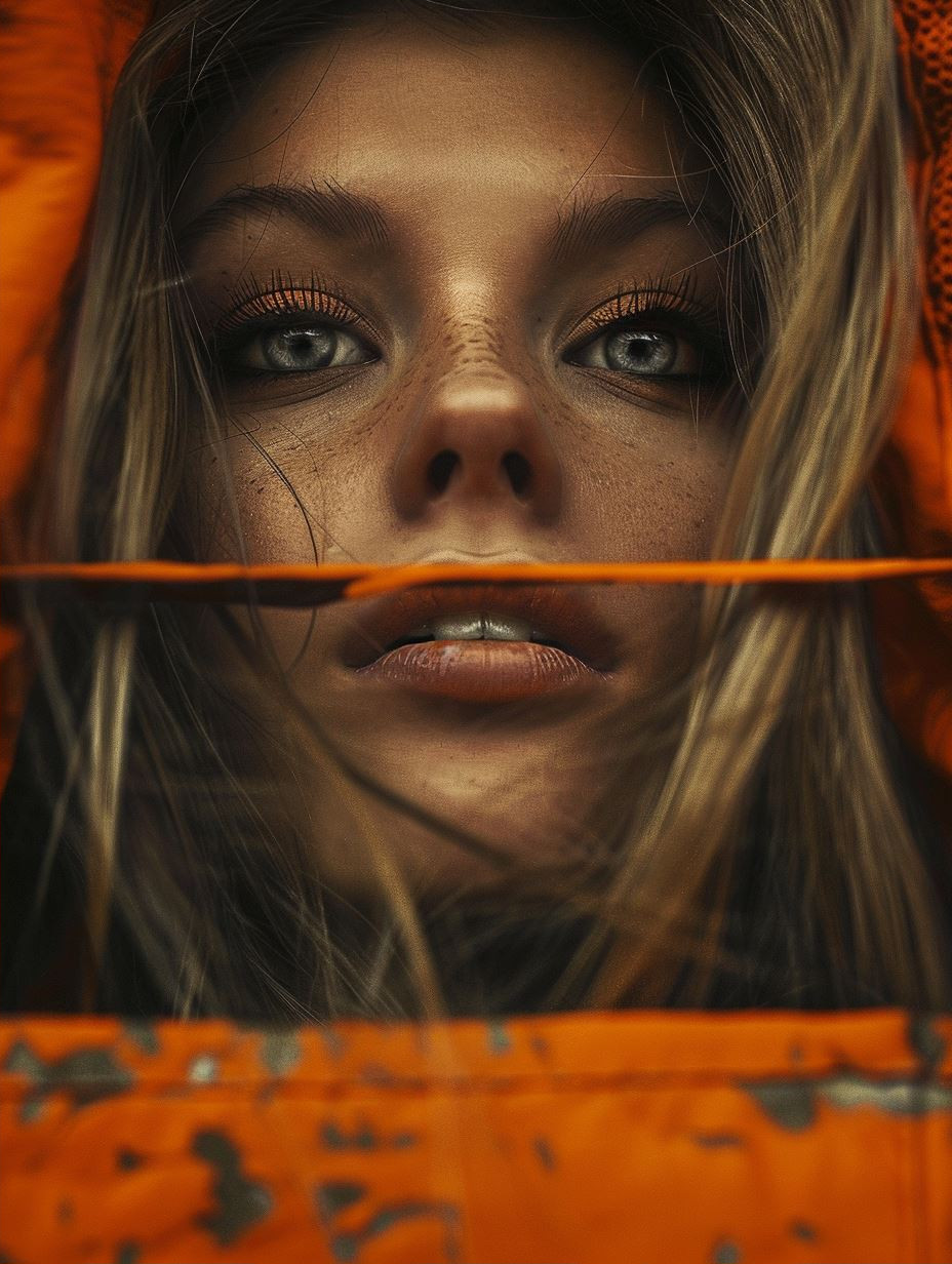 Fragmented Gaze in Amber Hues - Image 2
