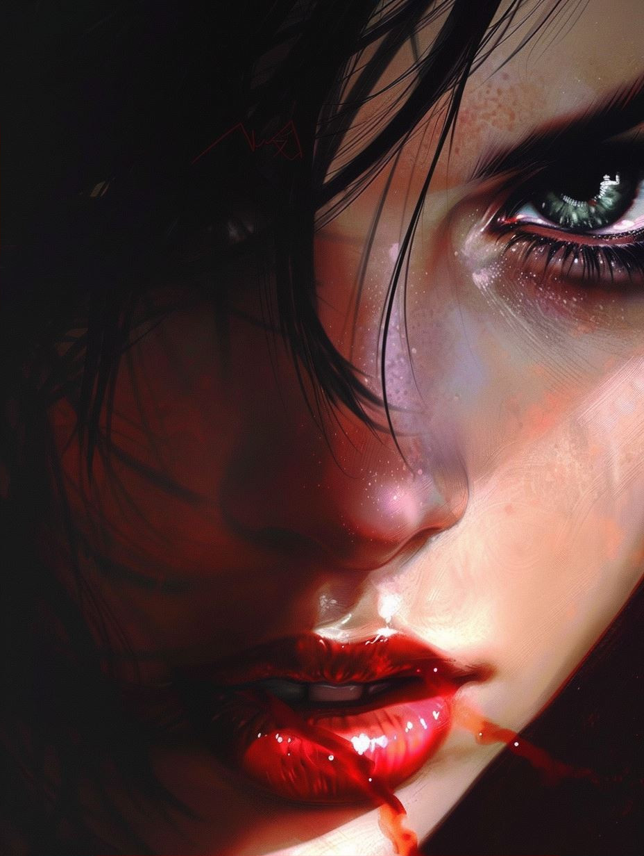 Crimson Shadows: Digital Portraits of Intensity - Image 2