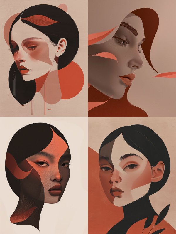 Abstract Geometric Portraiture Study