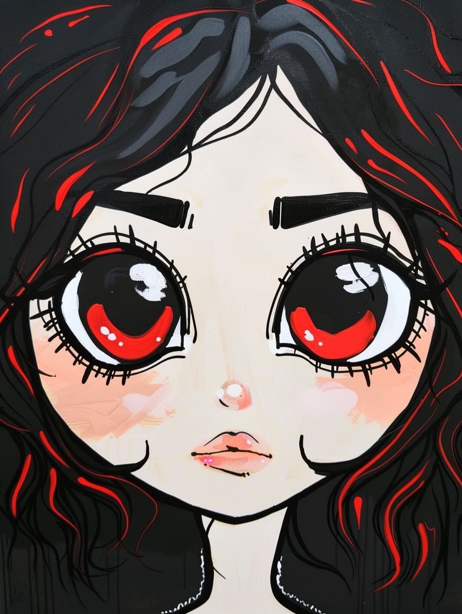 Crimson Gaze Gothic Pop Art