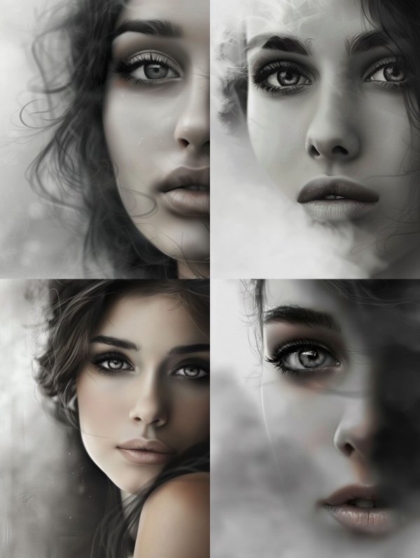 Ethereal Gazes in Monochrome