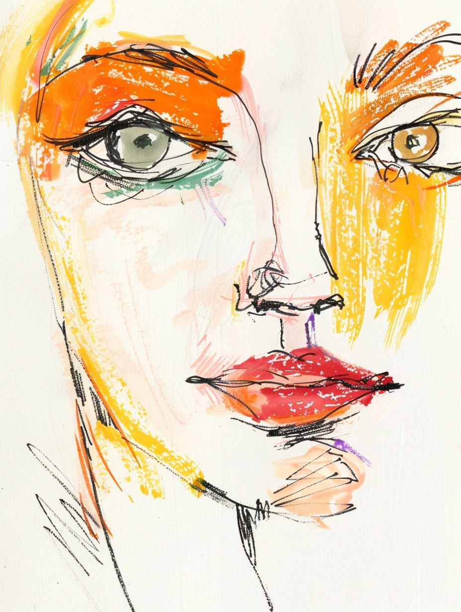 Abstract Expressionist Facial Sketches - Image 2