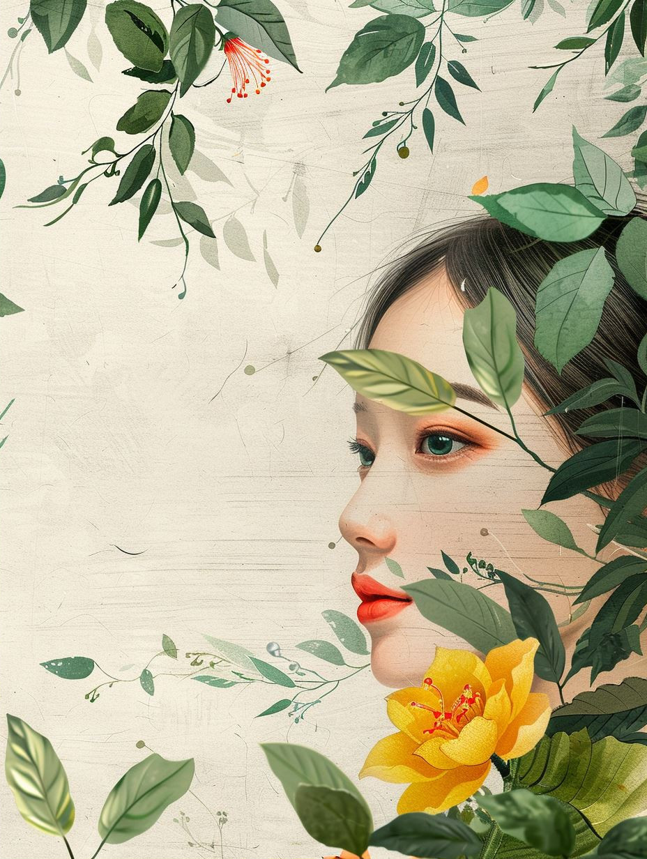 Ethereal Botanical Portrait Fusion - Image 2