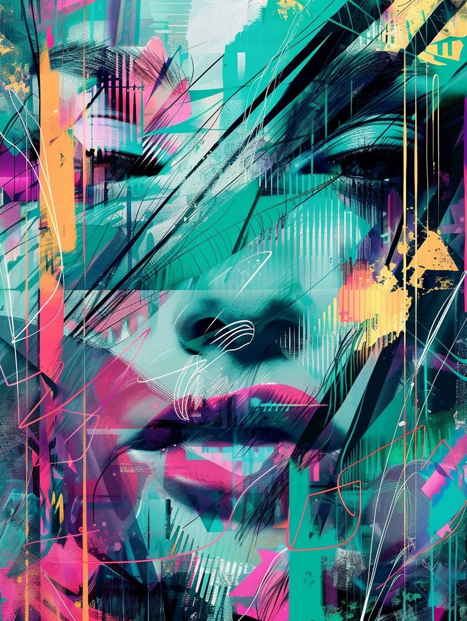Neon Fragmented Digital Portrait - Image 4