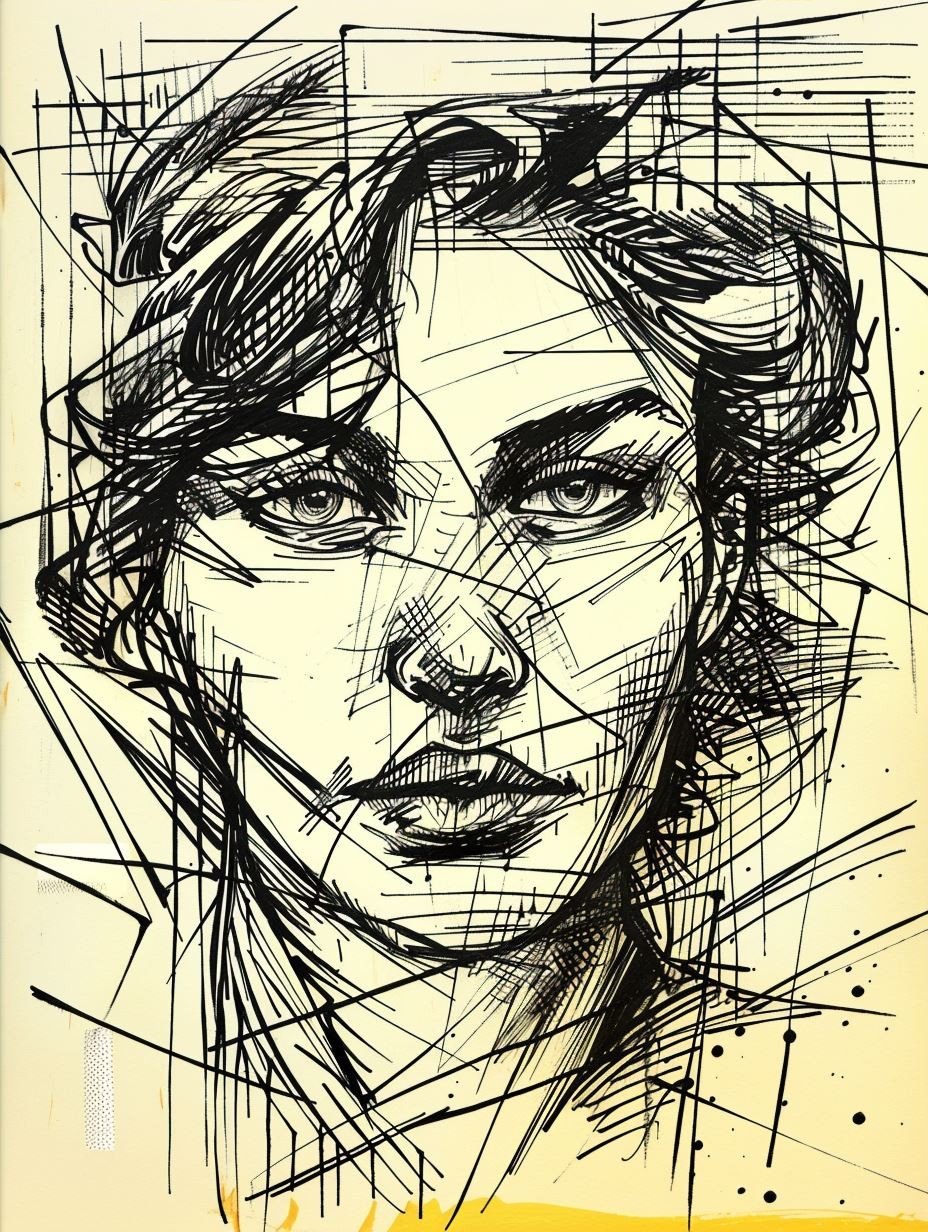 Fragmented Soul Ink Portrait - Image 3