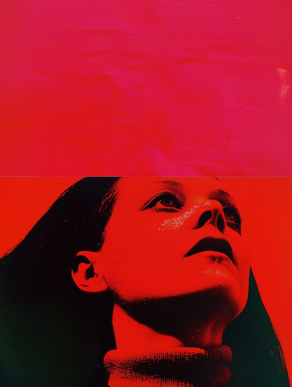 Crimson Noir High Contrast Portrait