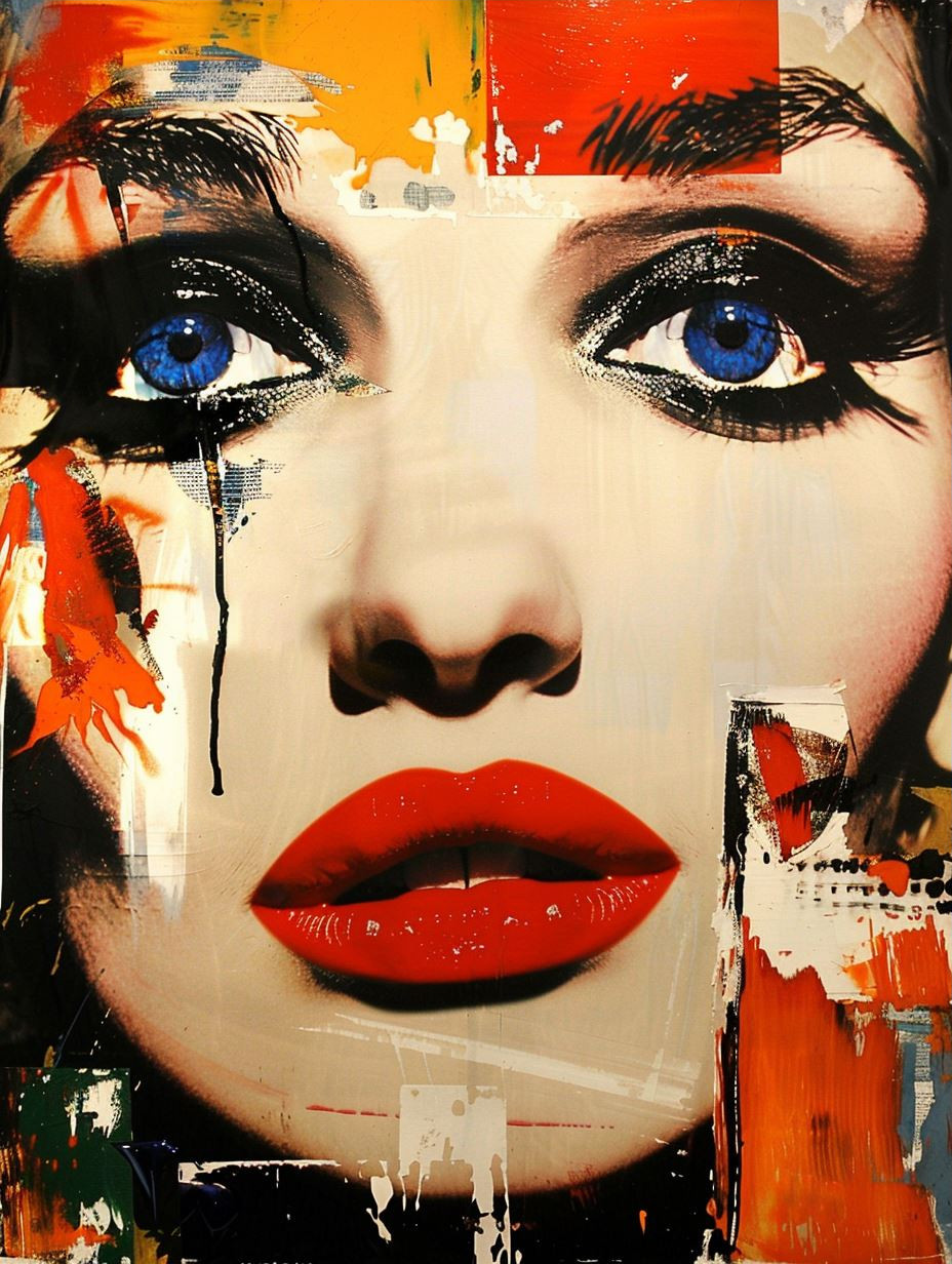Abstract Crimson Lip Portraits - Image 3