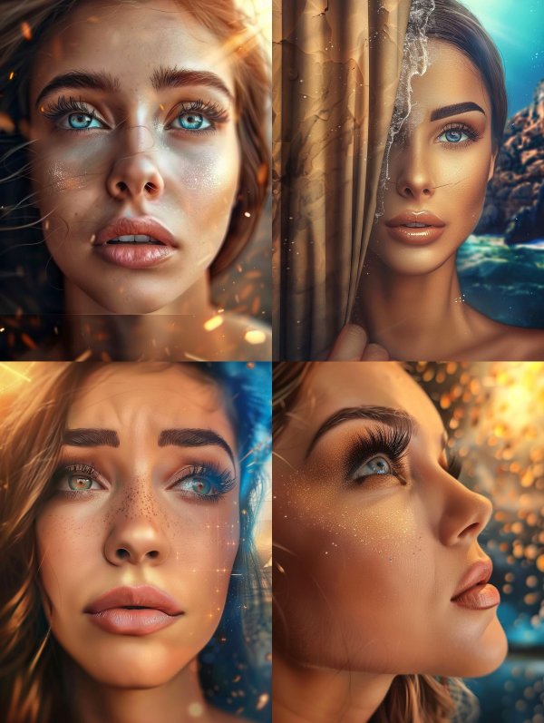 Ethereal Gaze Amidst Golden Embers