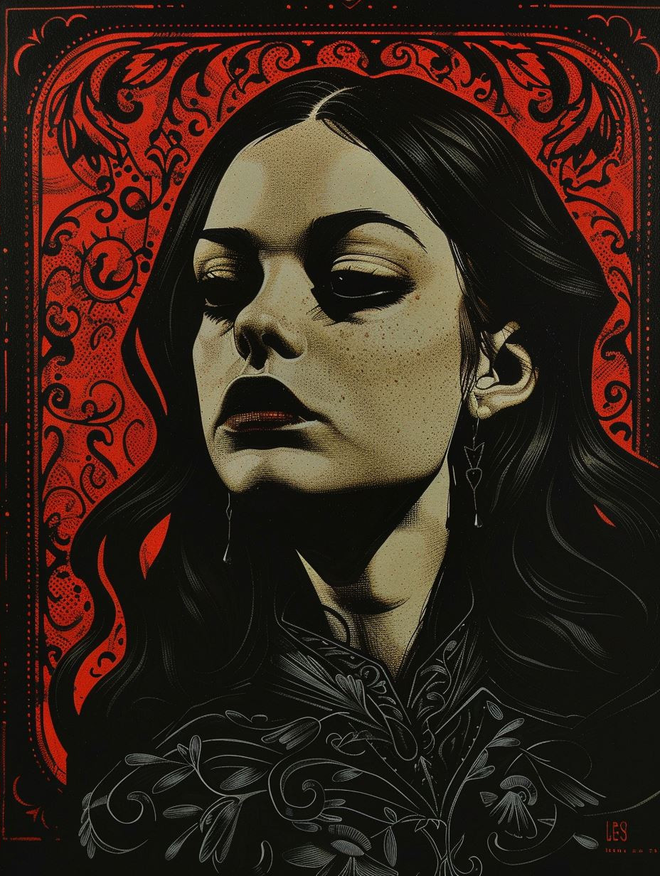 Crimson Shadows Dramatic Portrait - Image 4