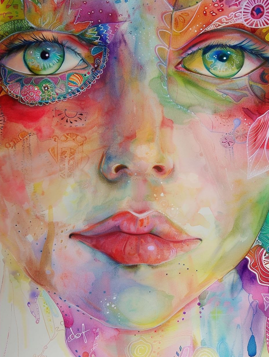 Ethereal Watercolor Dream Portrait - Image 4