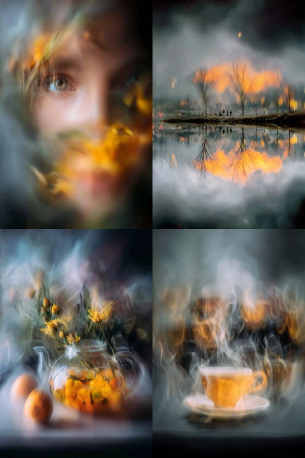 Golden Gaze Through Flora