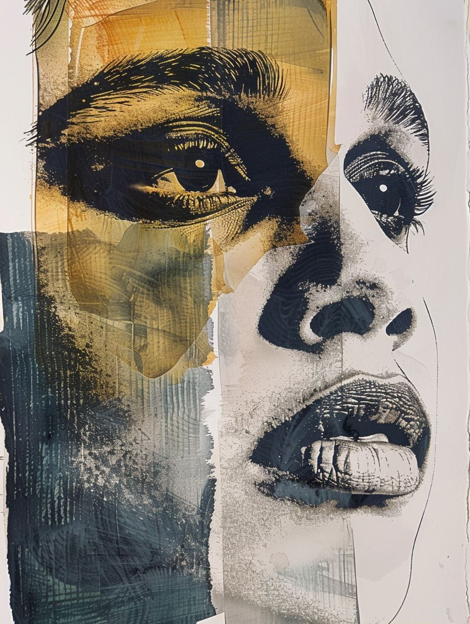 Fragmented Golden Portrait Studies - Image 2