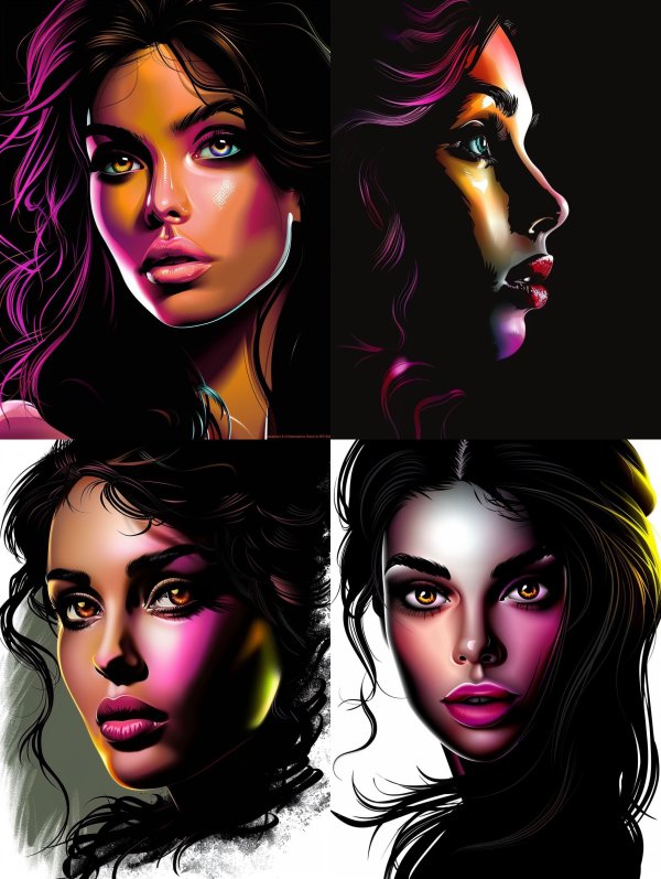 Neon Dreams: Digital Portrait Series
