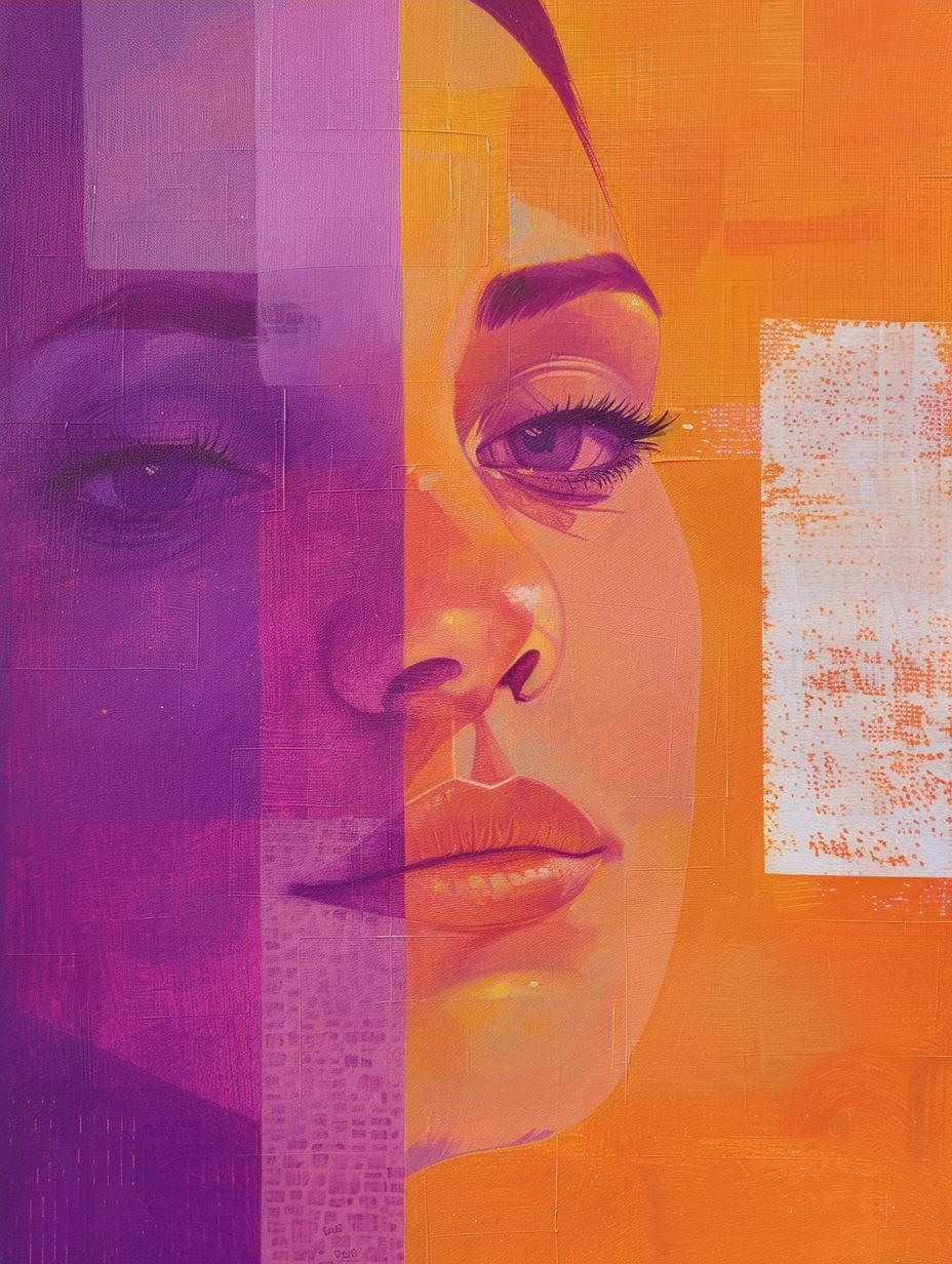Fragmented Portraits in Violet Gold - Image 3