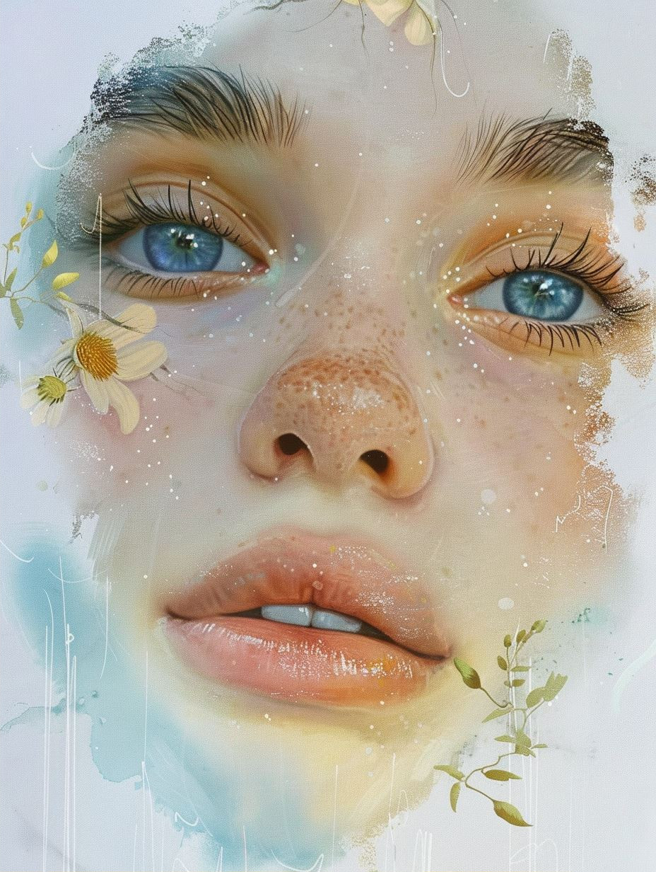 Ethereal Blooms: A Surreal Portrait Study - Image 2