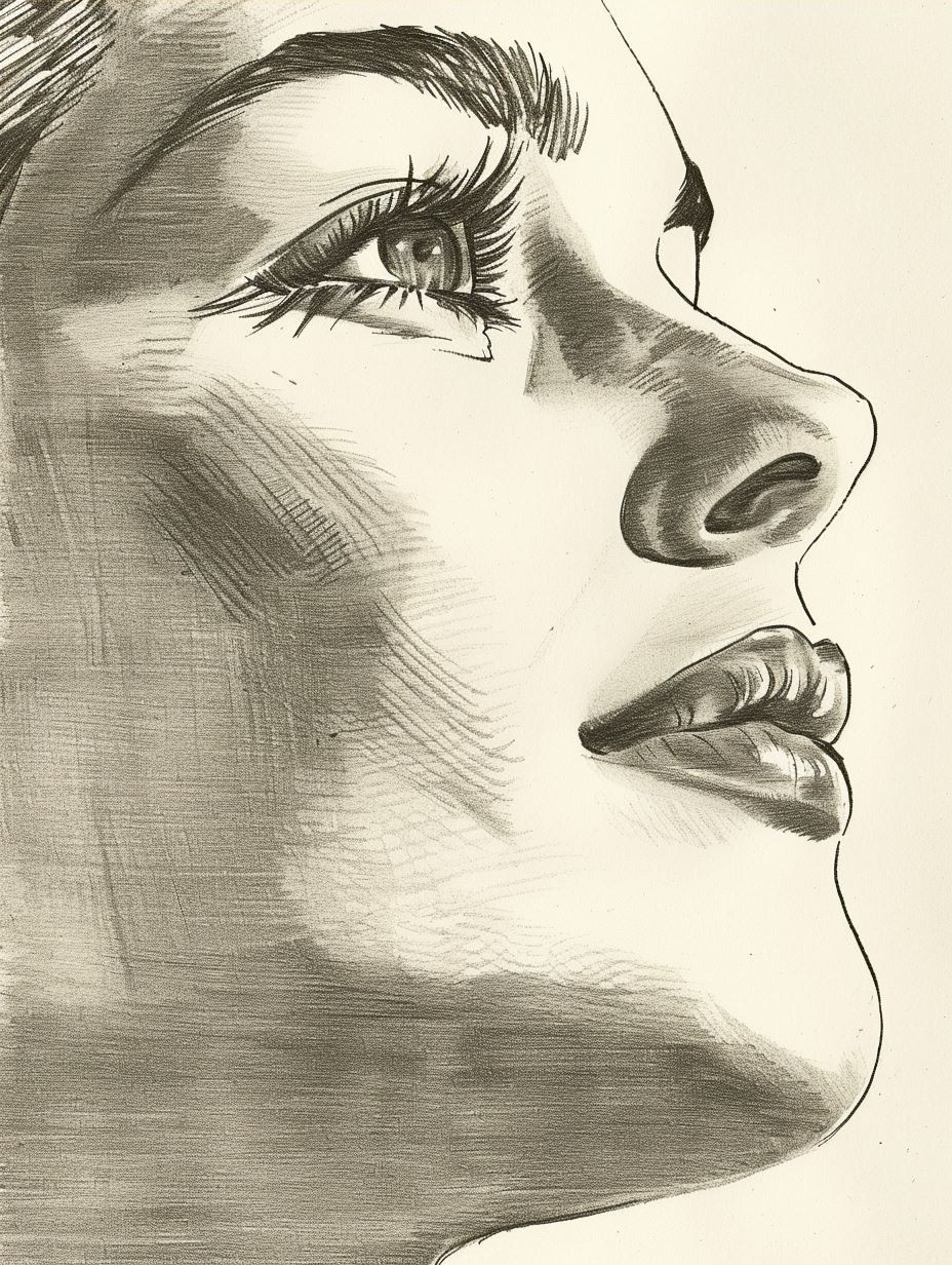 Vintage Glamour Ink Portrait - Image 4