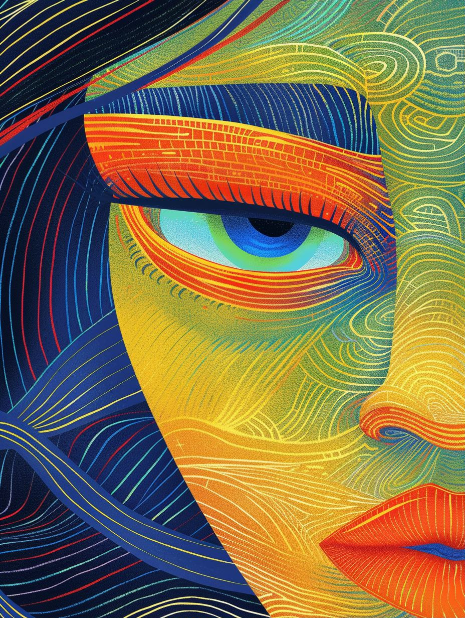 Prismatic Flowing Portrait Study - Image 1