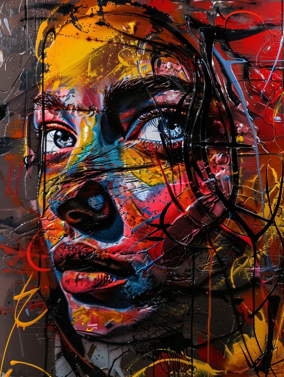 Fragmented Soul in Neon Chaos - Image 1