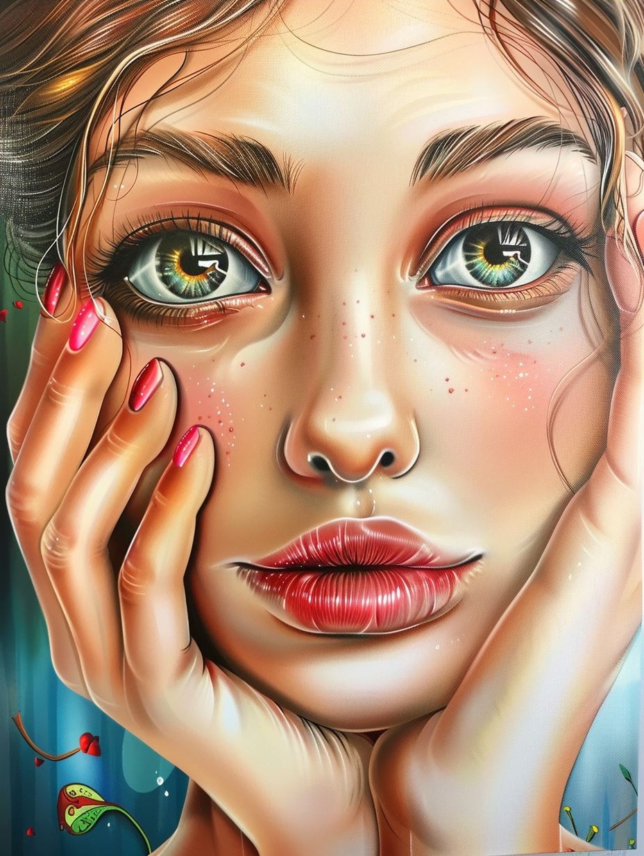 Ethereal Gaze of Floral Dreams - Image 4