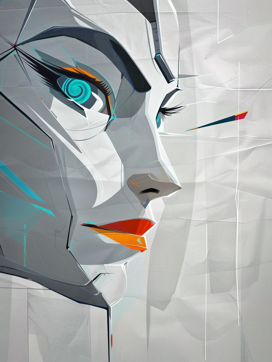 Neon Soul Cybernetic Portrait - Image 3