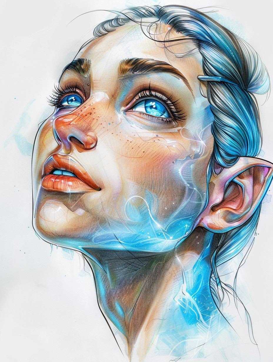 Ethereal Portraits of Azure Spirits - Image 2